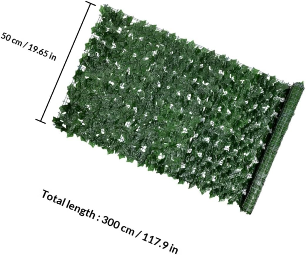 Artificial Green Plant Fence Panel Lifelike Leaf Trellis Privacy Screen for Outdoor Garden Balcony, 0.5m X Simulated Rattan Greenery Wall Decoration