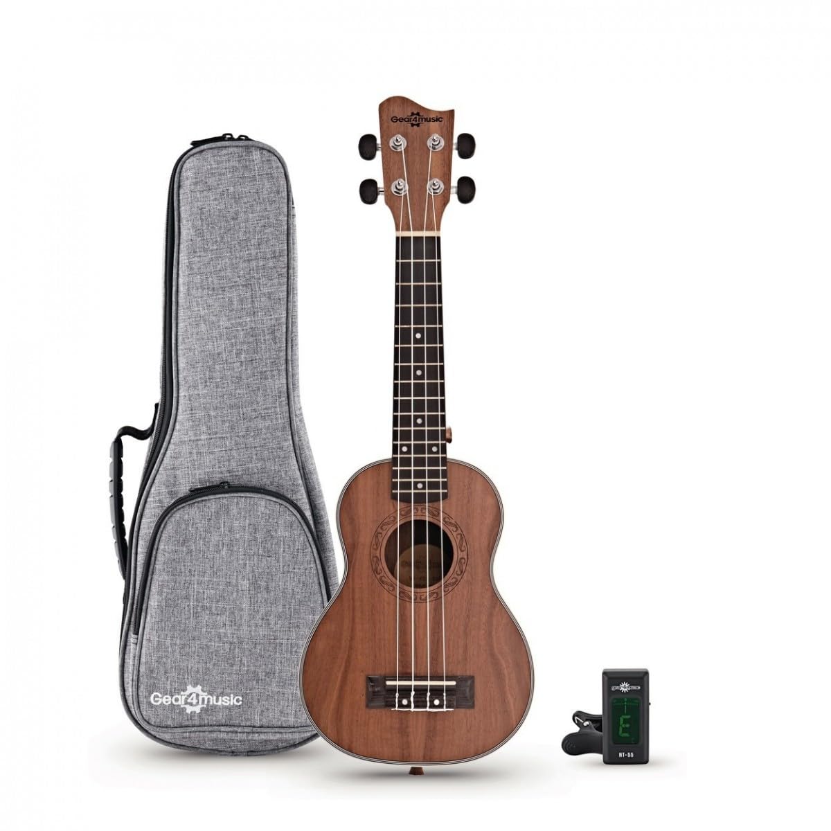 Pacchetto di ukulele soprano per bambini e adulti principianti | Include Custodia Premium e Accordatore Testata, Toni Percussivi Vibranti dal Corpo in Koa, Corde Aquila Comode