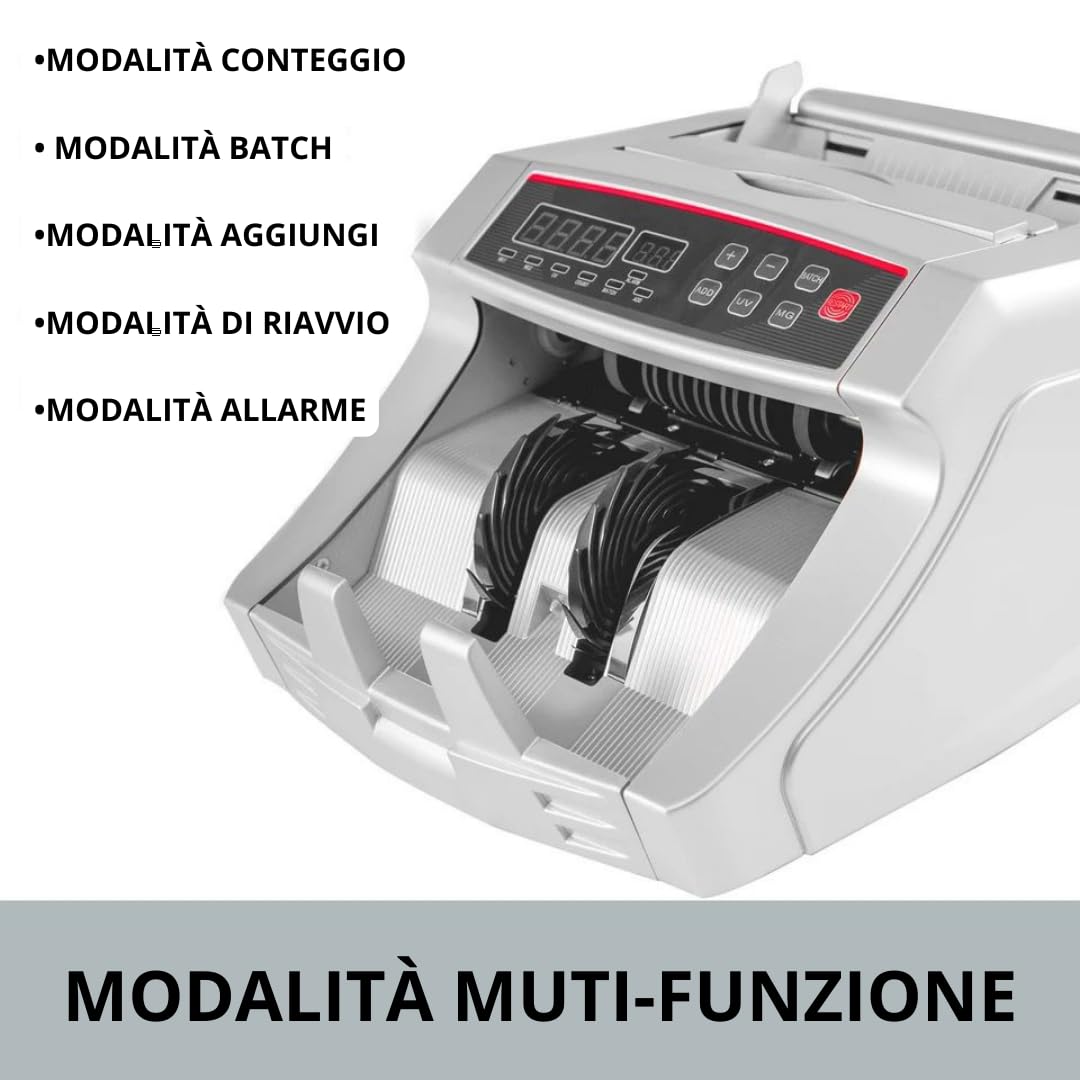 Conta Banconote, Macchina Conta Soldi Professionale Con Rilevatore Di Banconote False E Doppio Display Led