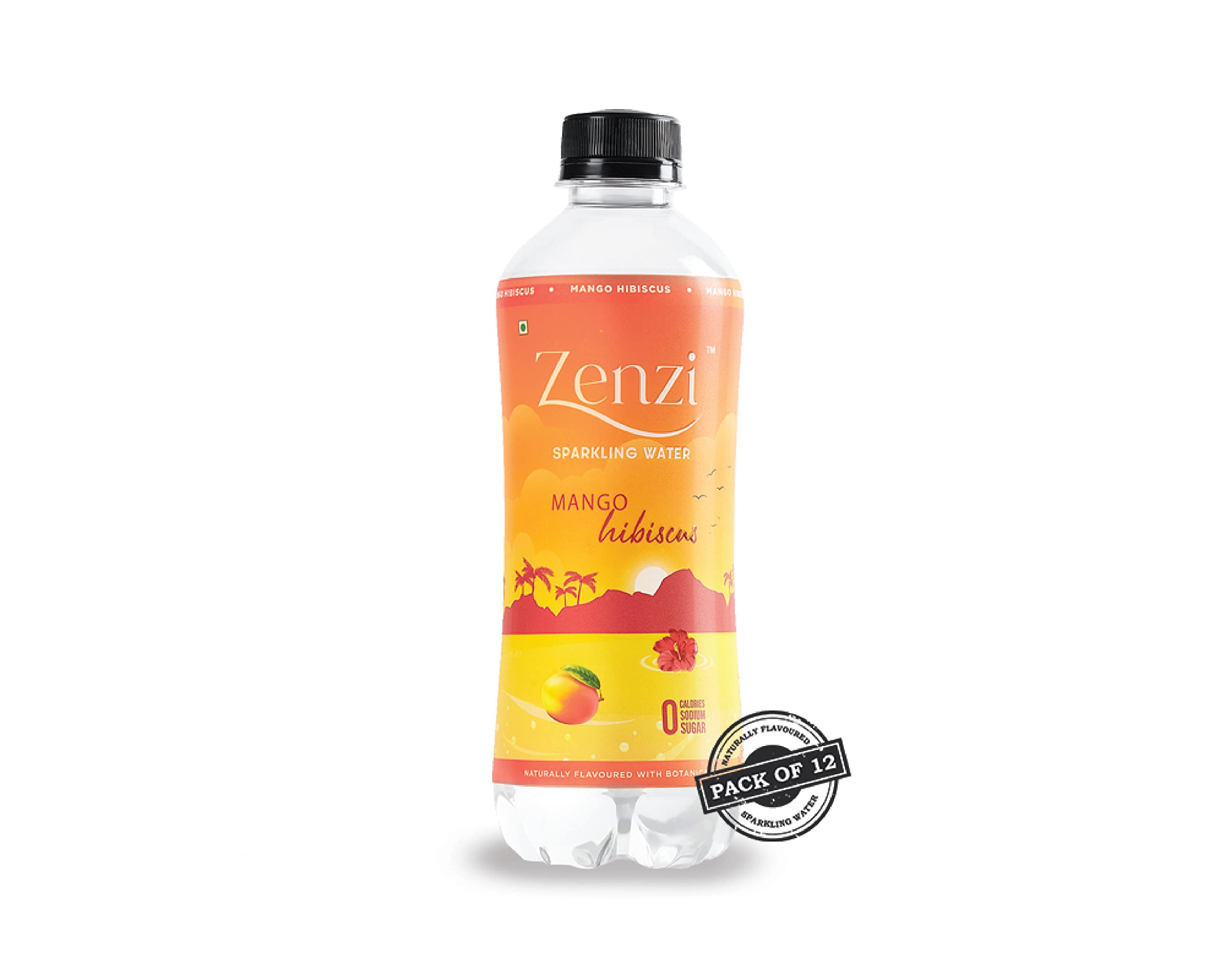 Buy ZenziSparkling Water Mango Hibiscus Pack of 12 (350ml Each) 100