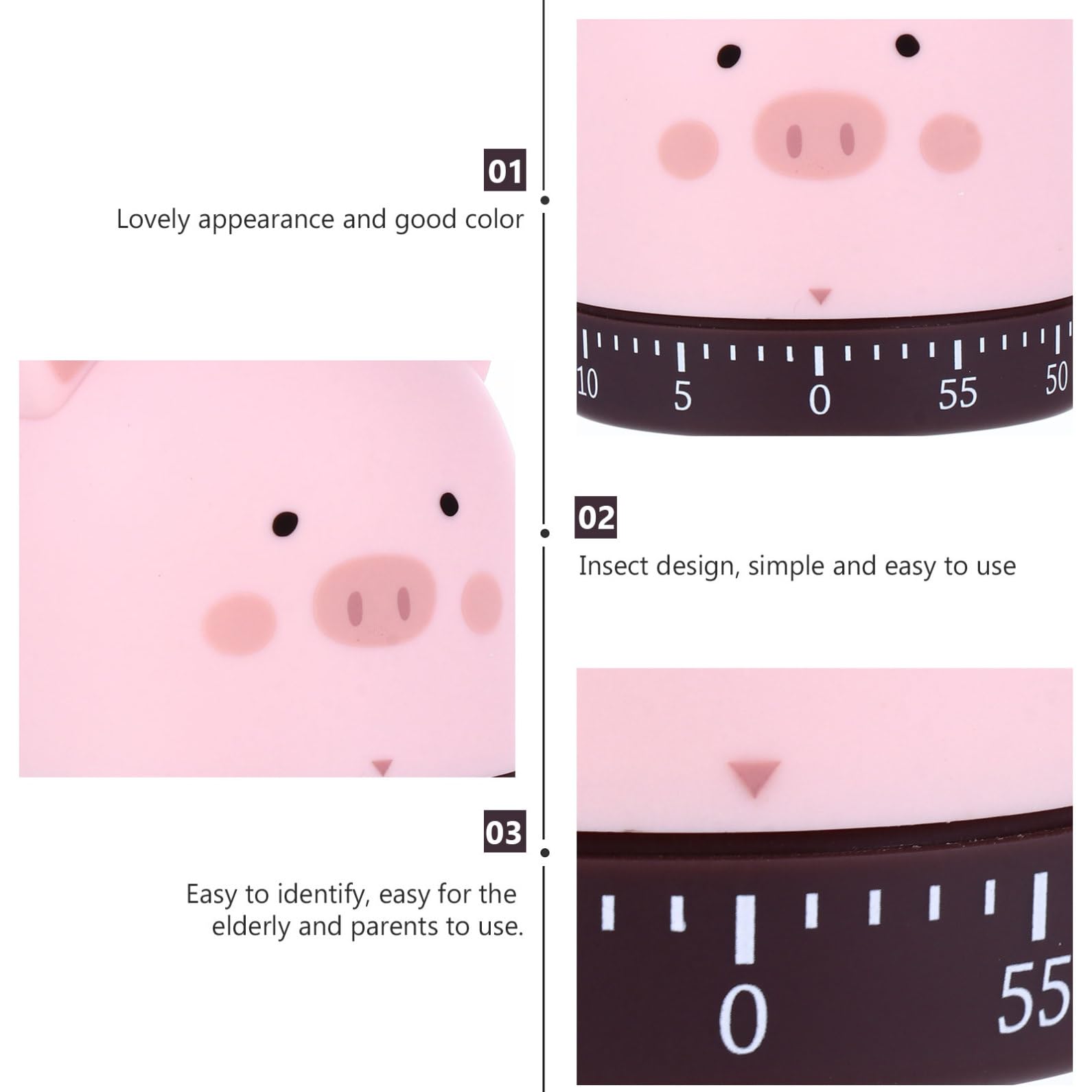 ABOOFAN 3 Pièces minuterie de Cuisine réveil de Cuisine Horloge Digitale réveil pour Enfants minuteur minuterie de réveil Compte à rebours numérique l'horloge Rappel Faire Tourner Abdos