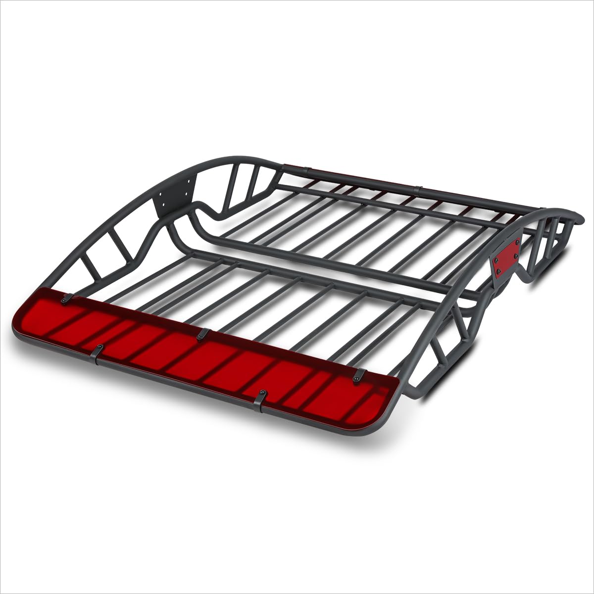 Universal Roof Rack Top Cargo Luggage Carrier Basket w/Red Wind Fairing | 55