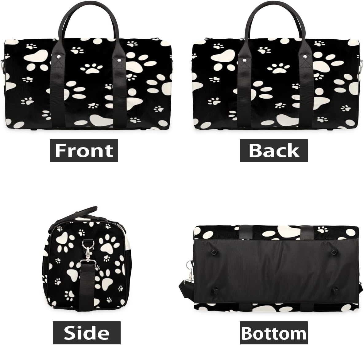 Dog's Paw Travel Duffel Bag for Women Men Large Capacity Overnight Weekender Bags for Lightweight Waterproof Sport Gym Bag for Workout Yoga Swim