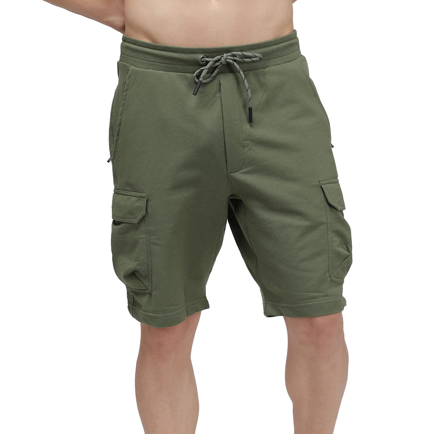 sporto Men's Cotton Blend Black Bermuda Shorts with 6 Pockets-picture-21