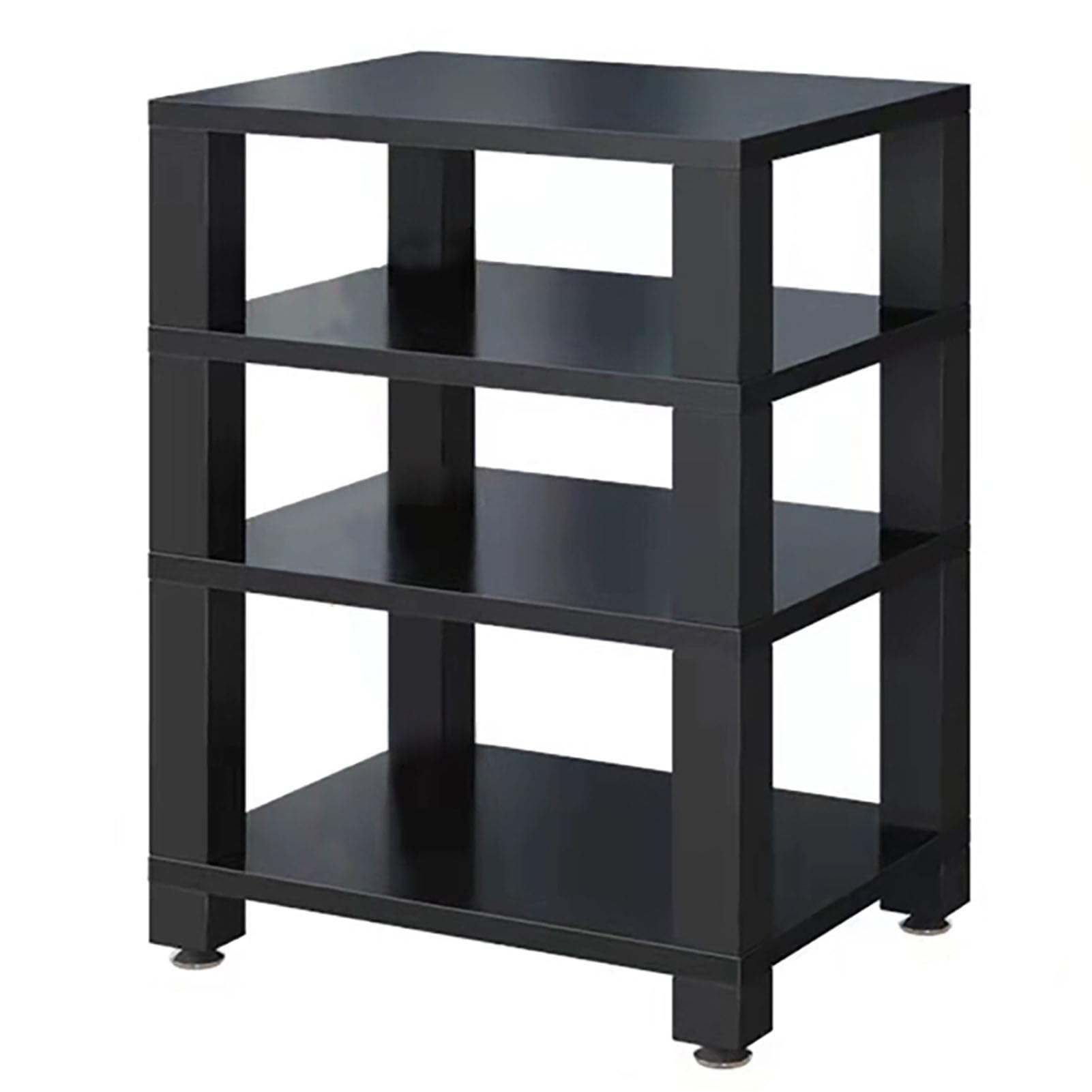Szafka audio HiFi 4-poziomowy otwarty stojak stereo, stojak centrum rozrywki do telewizora, przechowywanie komponentów AV, czarny, 78,5 cm, idealny do konfiguracji kina domowego