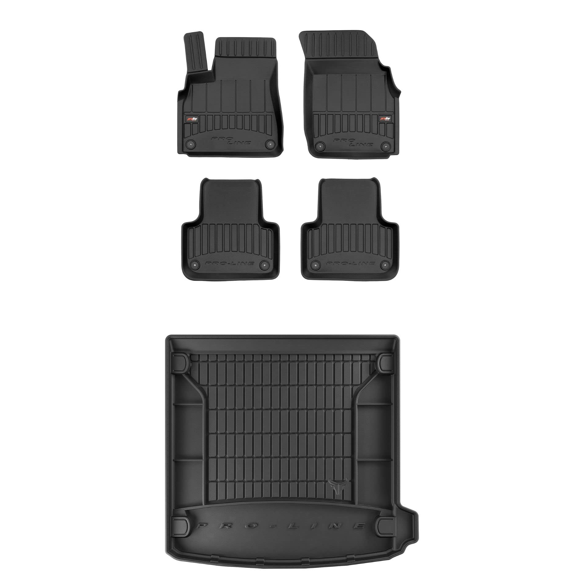 FROGUM ProLine 3D Un Juego de Alfombrillas de Goma para Coche y cubeta Maletero exclusivas Alfombras para Audi Q8 Desde 2018 | Los Bordes más Altos
