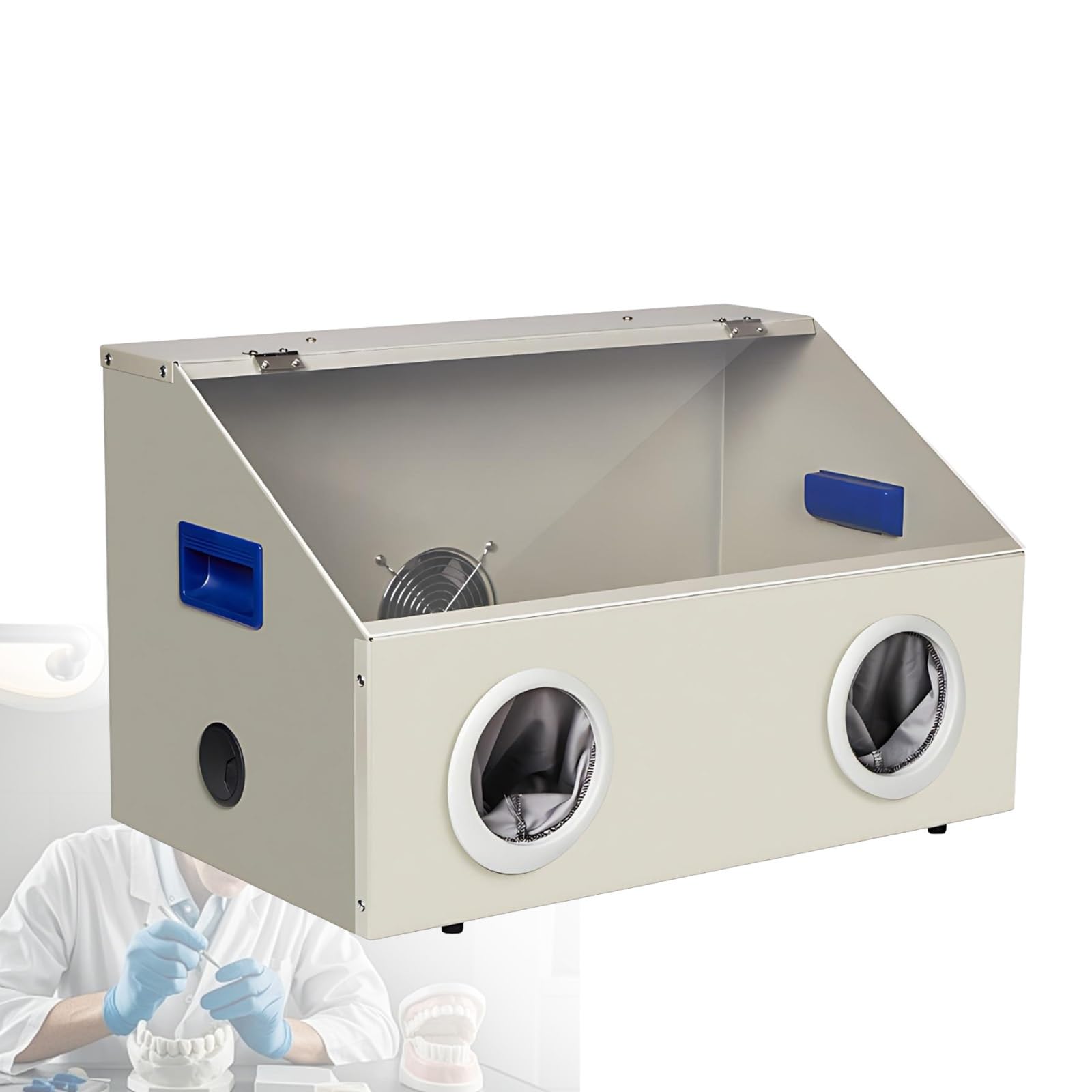 Caja De Molienda Para Dentista, Colector De Polvo Con Luz LED Sin Sombra Y Ventana Transparente, Totalmente Cerrado Para Grabado, Pulido Y Taladrado De Joyería