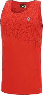 Macron Men's Run Prime Scc Alfred Singlet Print Tomred/Dtomred Man Tank Top