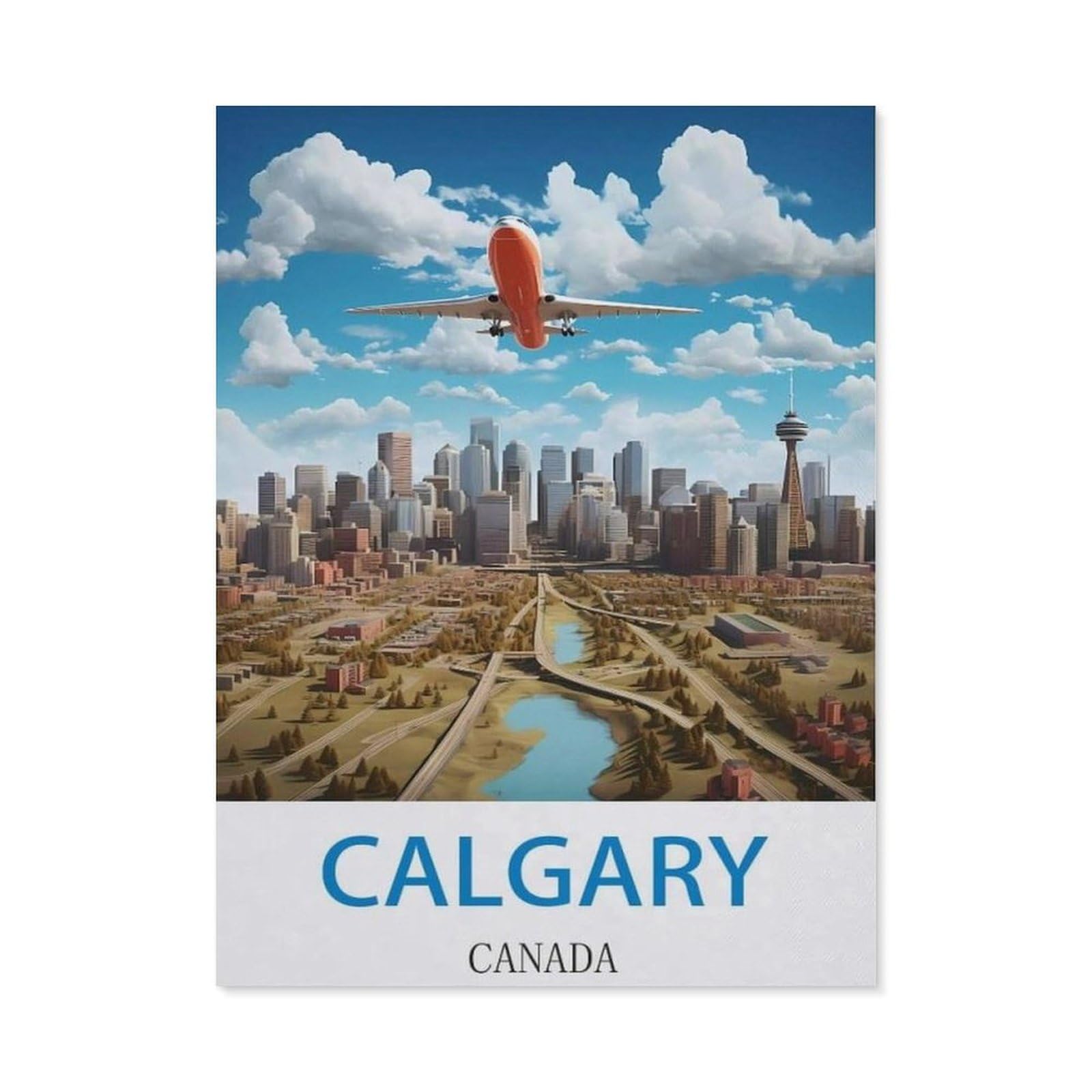 Metal Tin Sign，Calgary Canada(30x40cm）