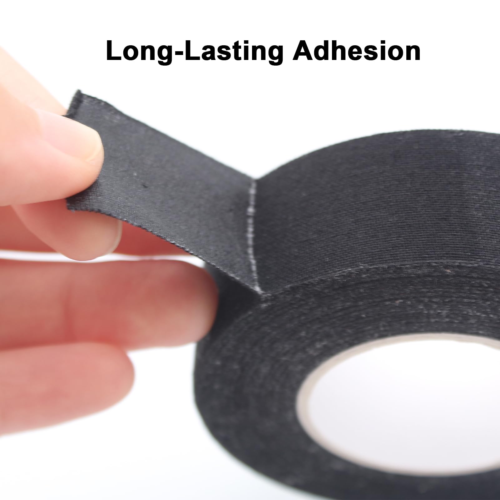 1Rouleaux Ruban de Hockey,2.5cm x 10m,Adhésif Autocollant Grip Tape,Tape Hockey sur Glace,Surgrip Badminton Antidérapant,pour Raquette de Corde à Sauter Pôle de Golf (Noir)