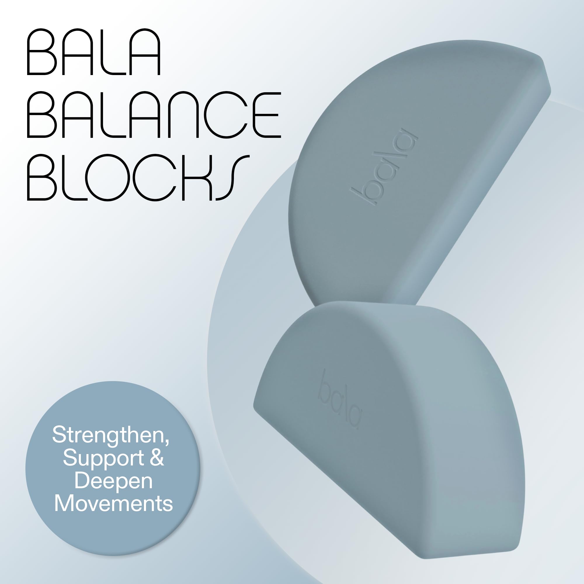 Bala Balance-Blöcke, Yoga-Blöcke für Training, halbrundes Yoga-Zubehör für Dehnen und Übungen, Yoga-Ausrüstung für Heimtraining, Yoga-Block Essentials für Damen und Herren, 2 Stück