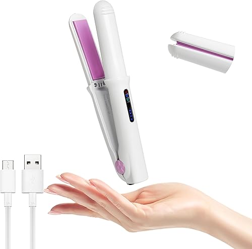 Cepillo alisador de pelo de iones negativos de cerámica para mujeres con calentamiento rápido de 5 temperaturas y 20 segundos, antiquemaduras,