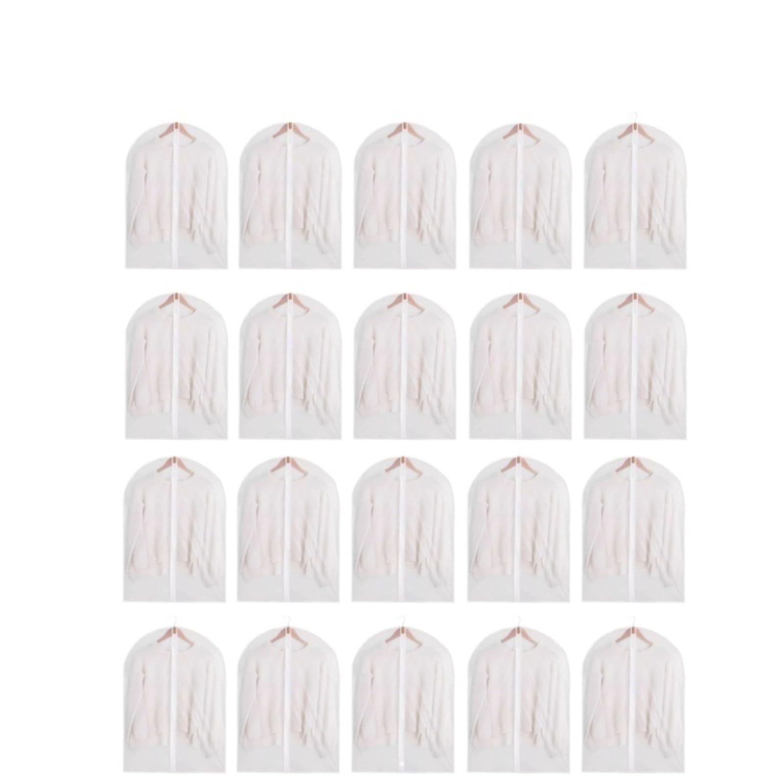 Clothes Covers Protector Bags 1-20PCS Clothes Dust Cover Transparent Thickened Washable Bag Household Coat Suit Hanging(20PCS,60x120cm)