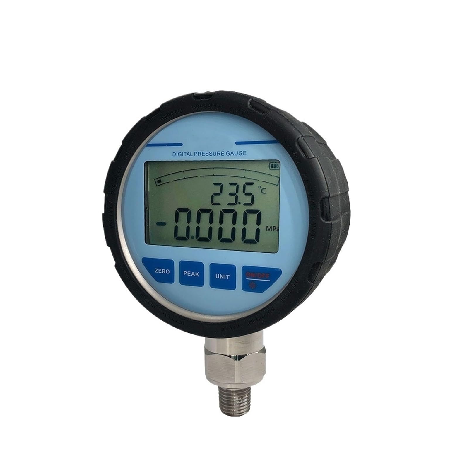 Druckmessgerät 0,5% FS Membran 316L LCD Edelstahl Manometer Druckmanometer(-25KPa-25KPa)