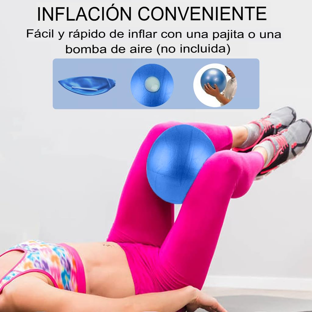 Círculo Pilates con Pelota y Bandas - Kit Yoga Fitness Completo para Muslos, Abdos, Piernas - Anillo de Tonificación Ligero y Portátil - Accesorio Pilates & Yoga en Casa