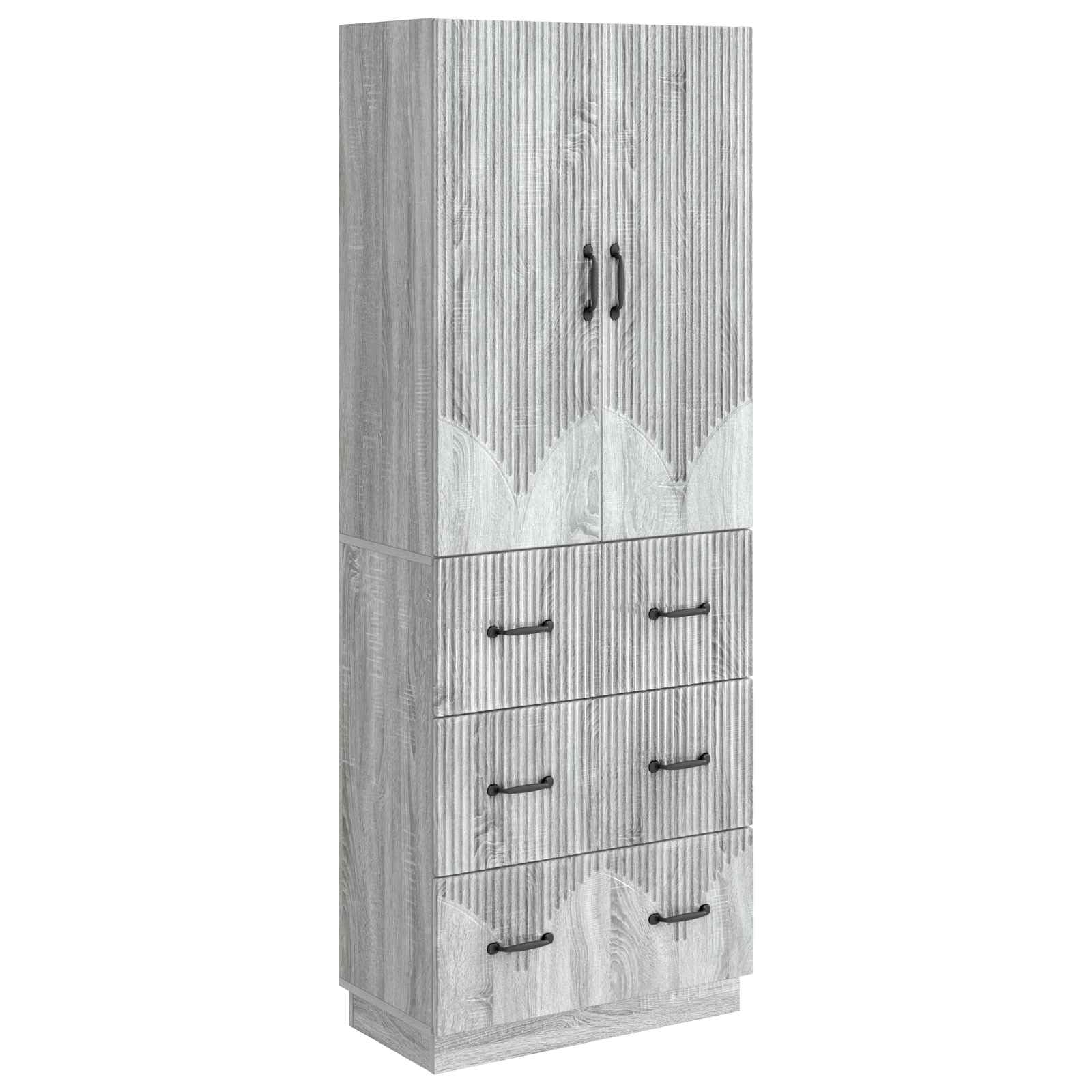 Mueble de salón gris Sonoma de 2 puertas para crear un estudio ordenado