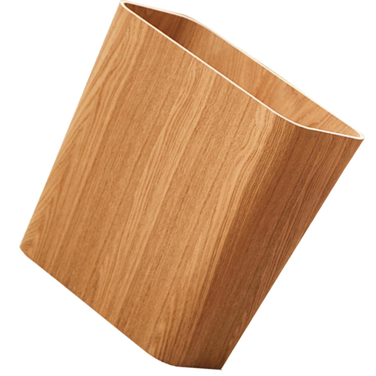 Totority Küchenabfalleimer Holzmülleimer Khaki ohne Deckel, stabiler rechteckiger Abfallkorb für Wohnzimmer und Gästehaus, modernes Design, verhindert Papieransammlung