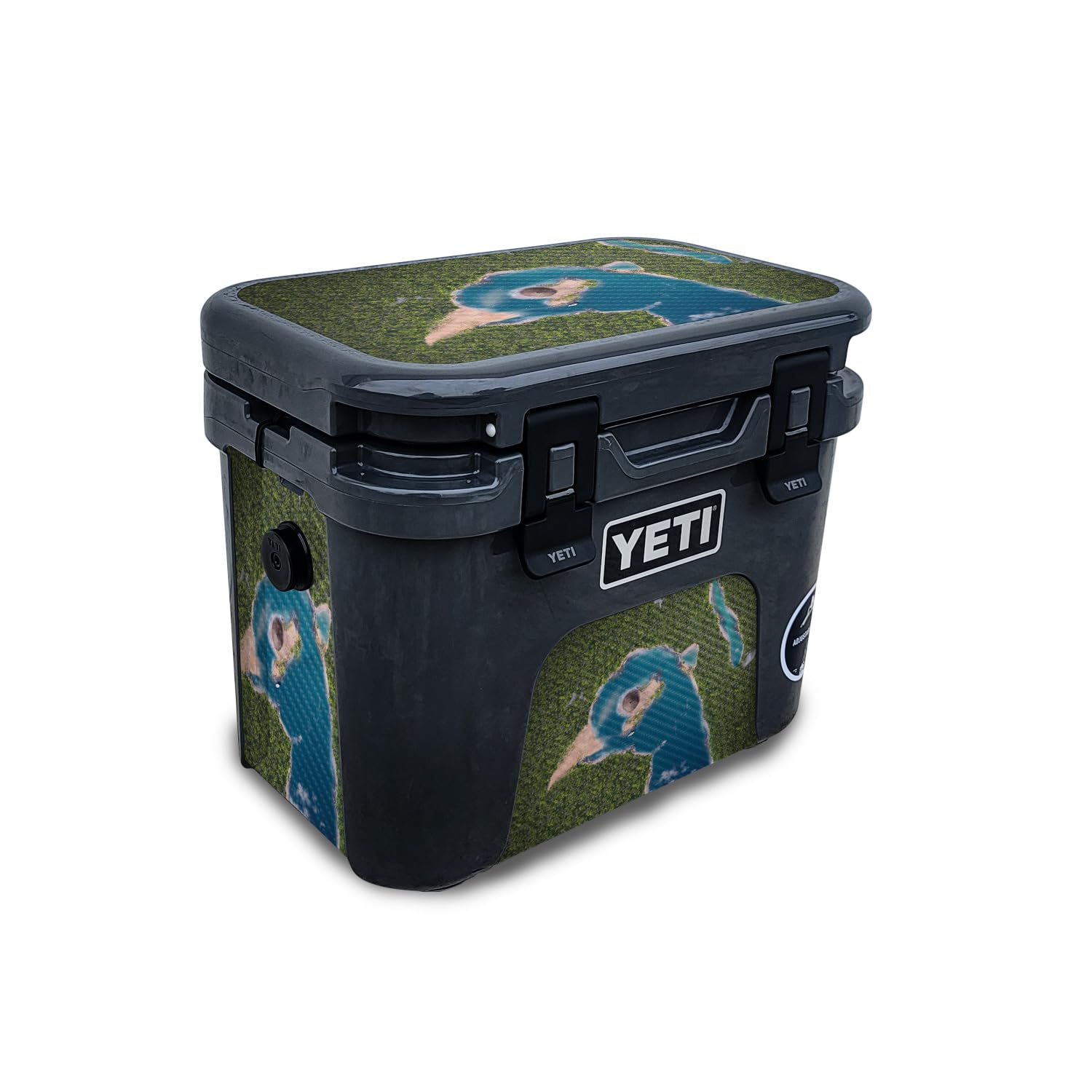 Carbon Fiber Skin Compatible with Yeti Roadie 15 Hard Cooler - Arial Beach - Premium 3M Vinyl Protective Wrap Decal Cover - Easy to Apply | Crafted in The USA by MightySkins