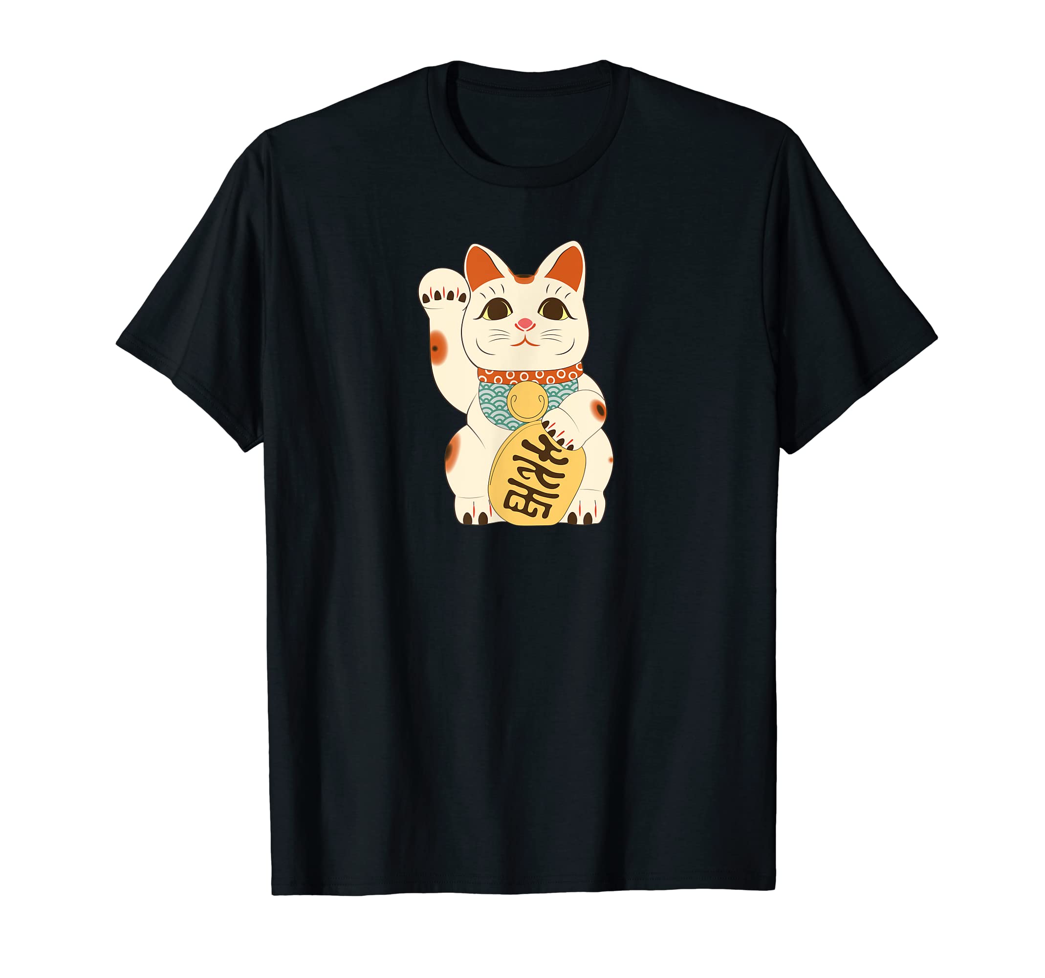 Japanese Lucky Cat Maneki Neko Japanese Fortune Neko Cat T-Shirt