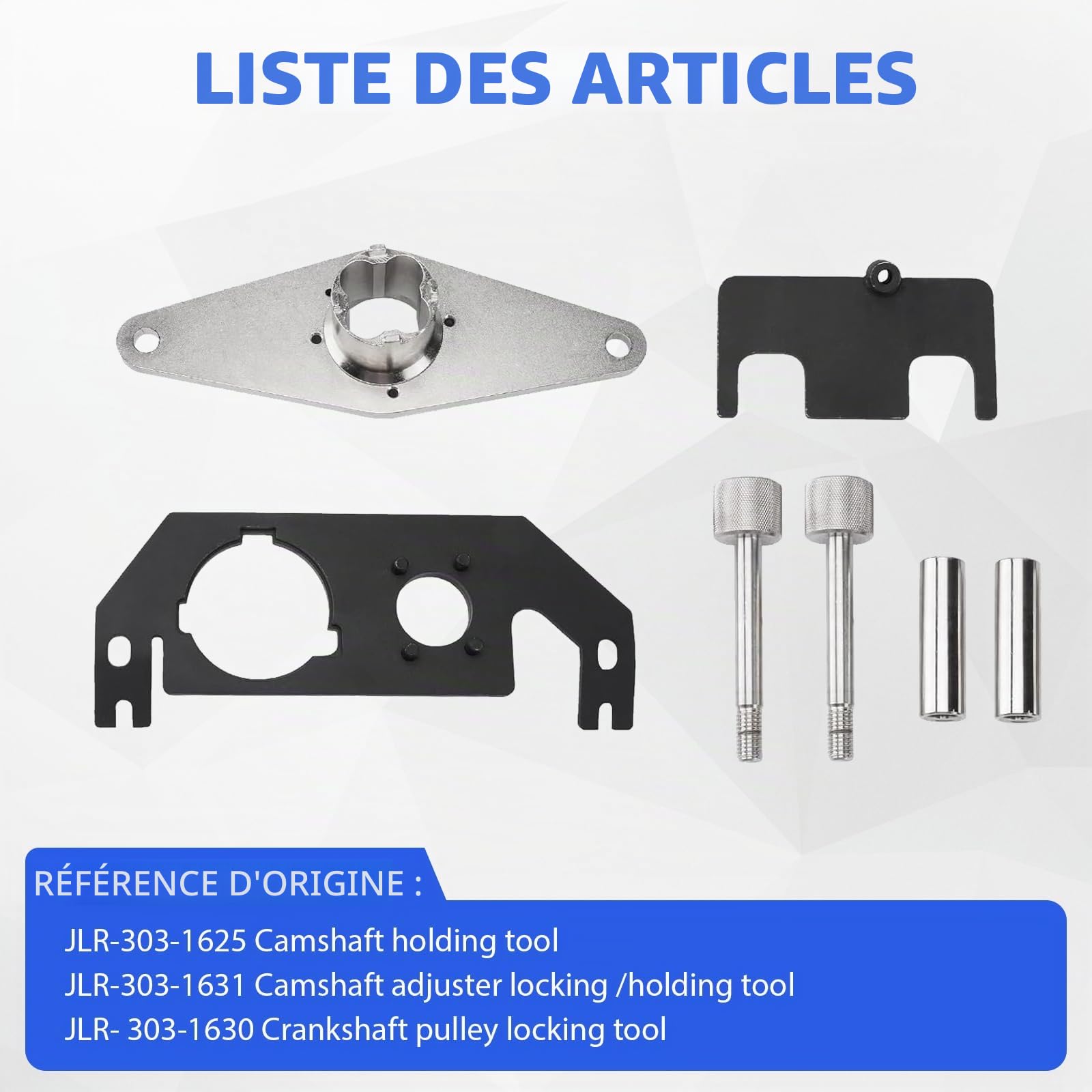 Kit d'outils de synchronisation de verrouillage d'arbre à cames de moteur compatible avec Land Rover Jaguar Aurora 2.0T JLR AJ200 Moteur Diesel Outil d'alignement d'arbre à cames, OEM JLR-303-1625