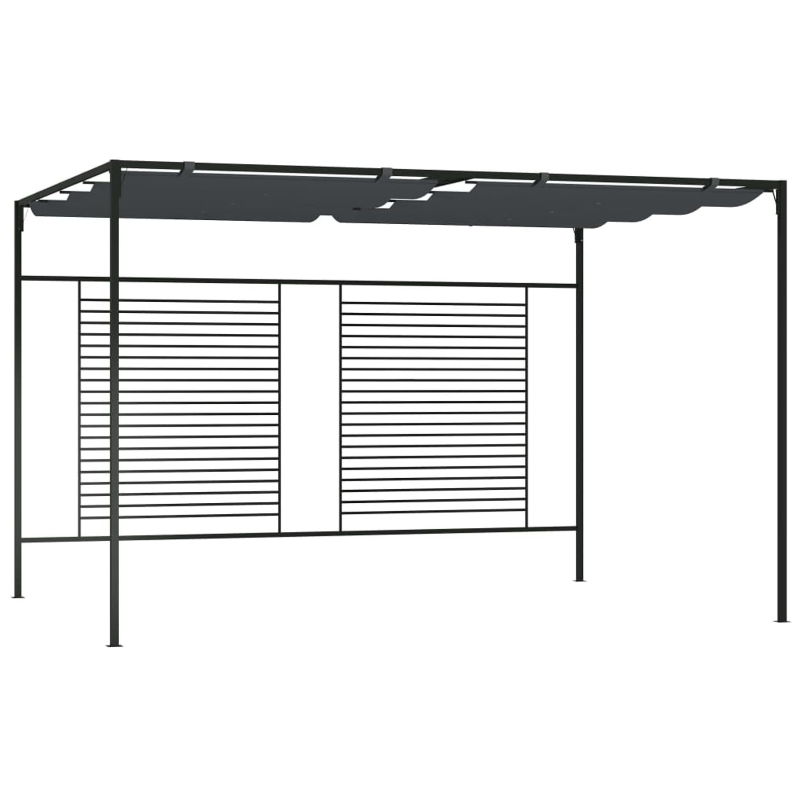 Tidyard Gazebo con Tetto Retrattile, per Eventi all'Aperto Barbecue Picnic Feste Familiari 4x3x2,3 m in Tessuto Poliestere 180 g/m² e Struttura in Ferro