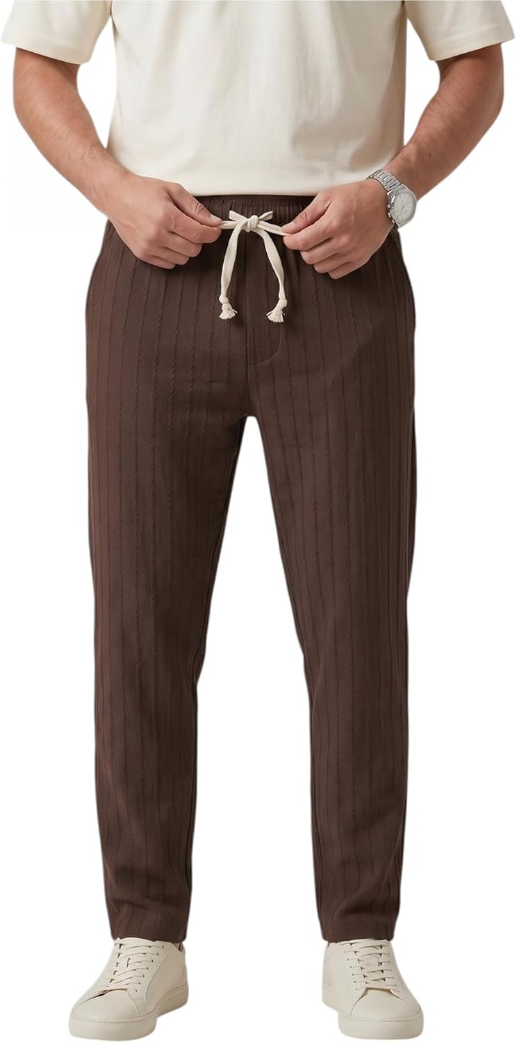 DeepSEA Çizgi Dokulu Rahat Kesim Yazlık Spor Pantolon – Hafif Kumaş Modern Tasarım 2600263