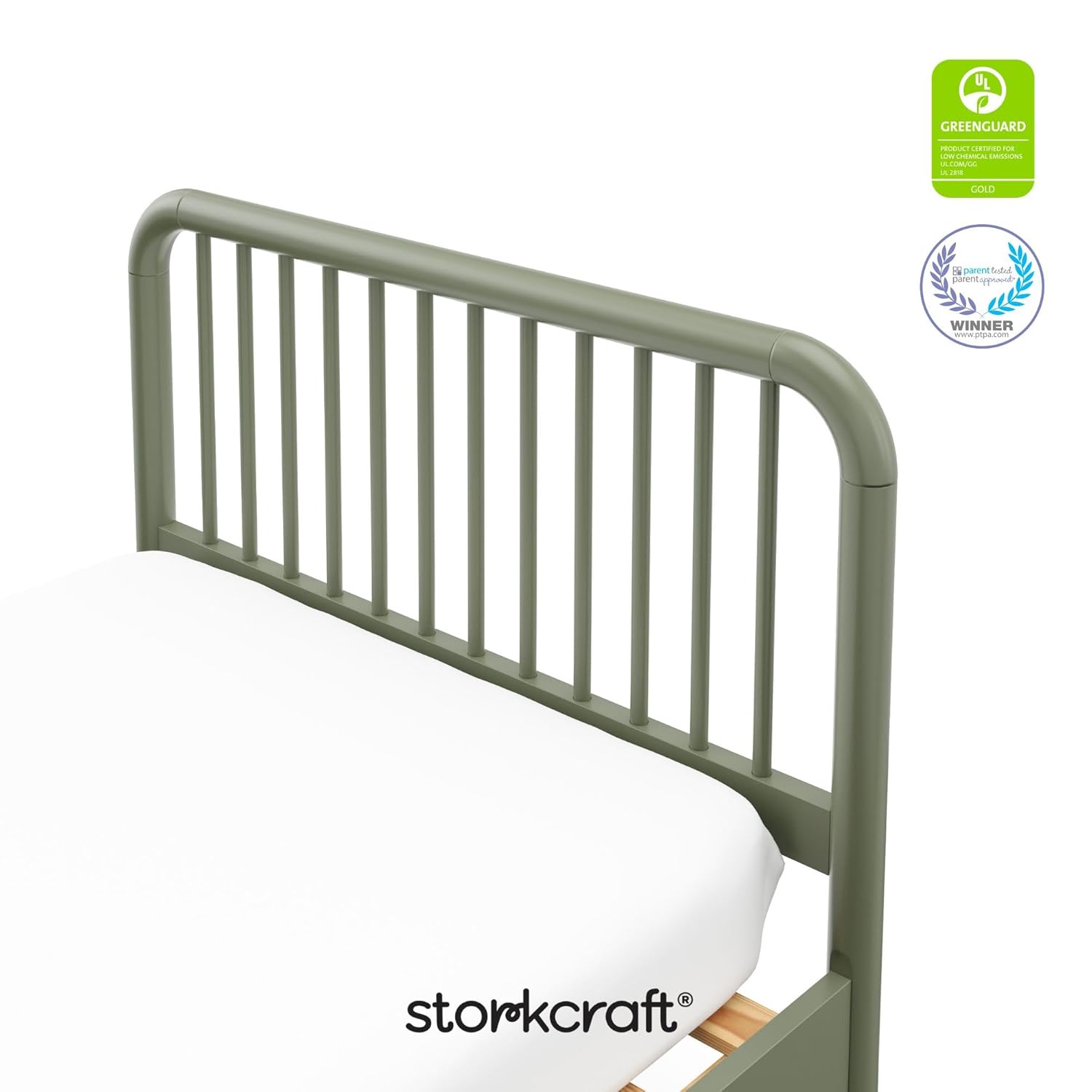 Storkcraft Next Porto Twin Bed (Natural) – GREENGUARD Gold Certified Fits Standard Twin Mattress, Sleek and Elegant Design, Easy to Assembly, Easy-to-Match Style