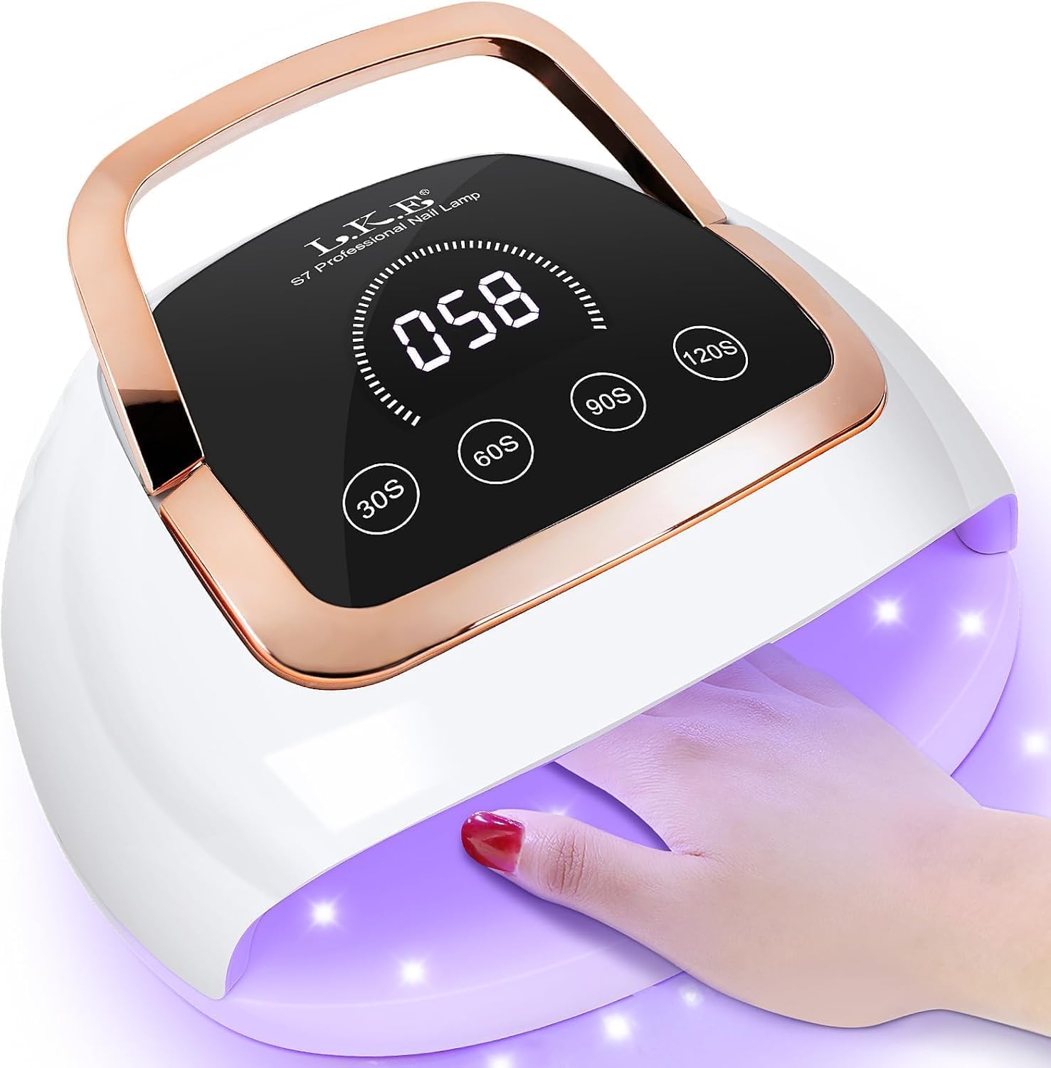 Wisdompark 268W UV LED Nail Lamp, Nail Dryer for Gel Polish, 4 Timers Curing Lamp Professional Nail Light, 66Pcs Uv Beads and Automatic Sensor (Black)