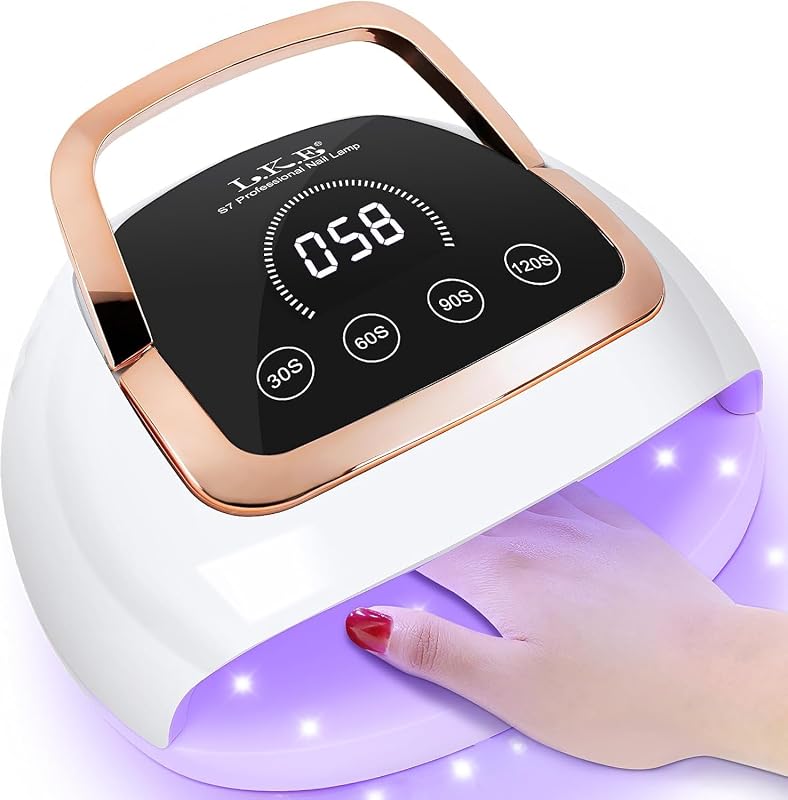 Wisdompark Lámpara de uñas LED UV de 268 W, secador de uñas para esmalte de gel, lámpara de curado de 4 temporizadores, luz de uñas profesional, 66 cuentas ultravioleta y sensor automático (negro)