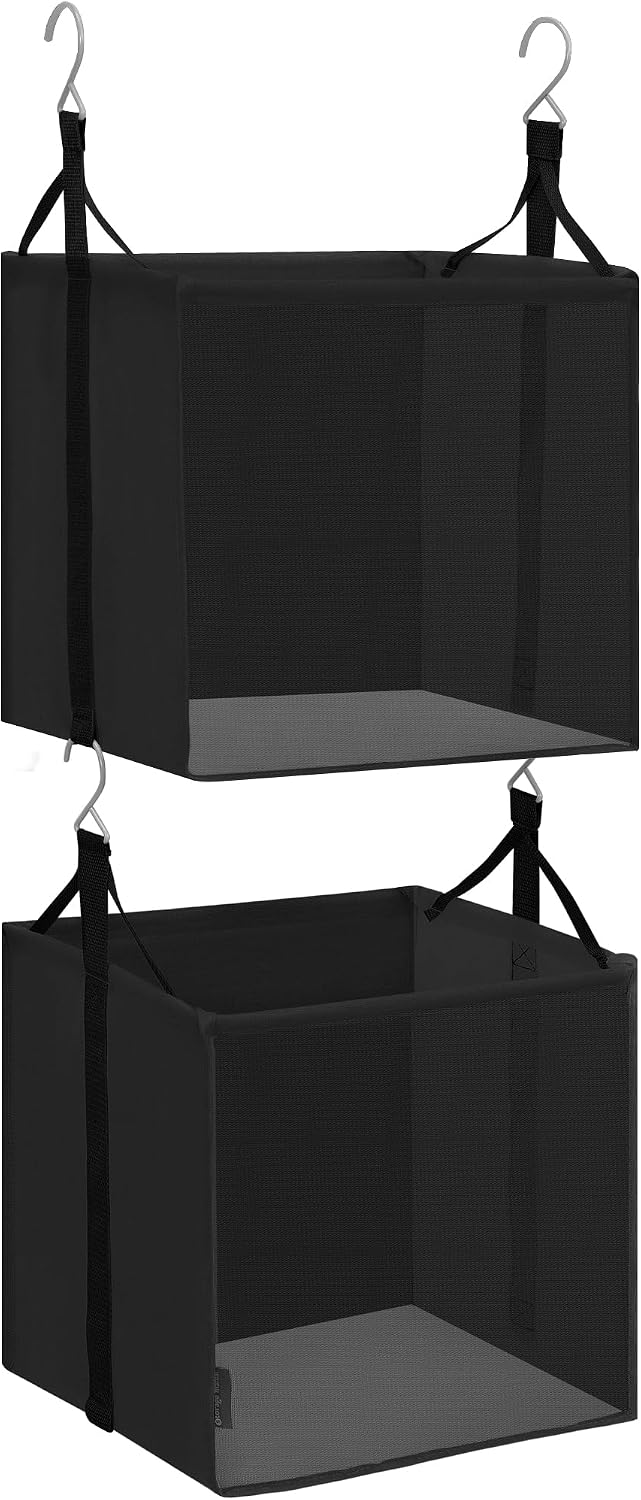 STORAGE MANIAC 2-Shelf Hanging Closet Organizer, Cloth Hanging Closet