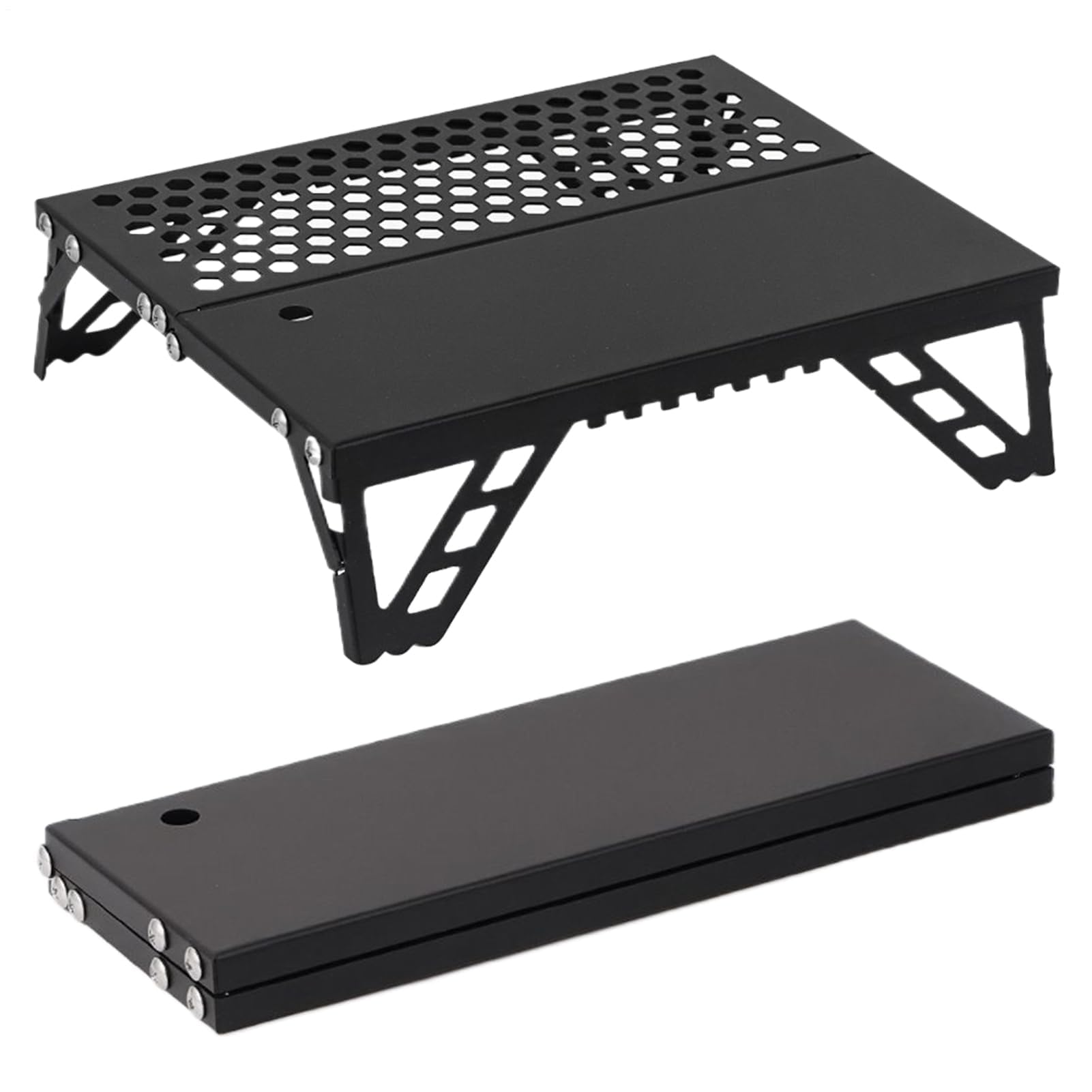 Składany grill przy ognisku, lekki przenośny grill ze stopu aluminium, wielofunkcyjny stojak do gotowania na świeżym powietrzu, kemping, piknik, imprezy i przygody turystyczne