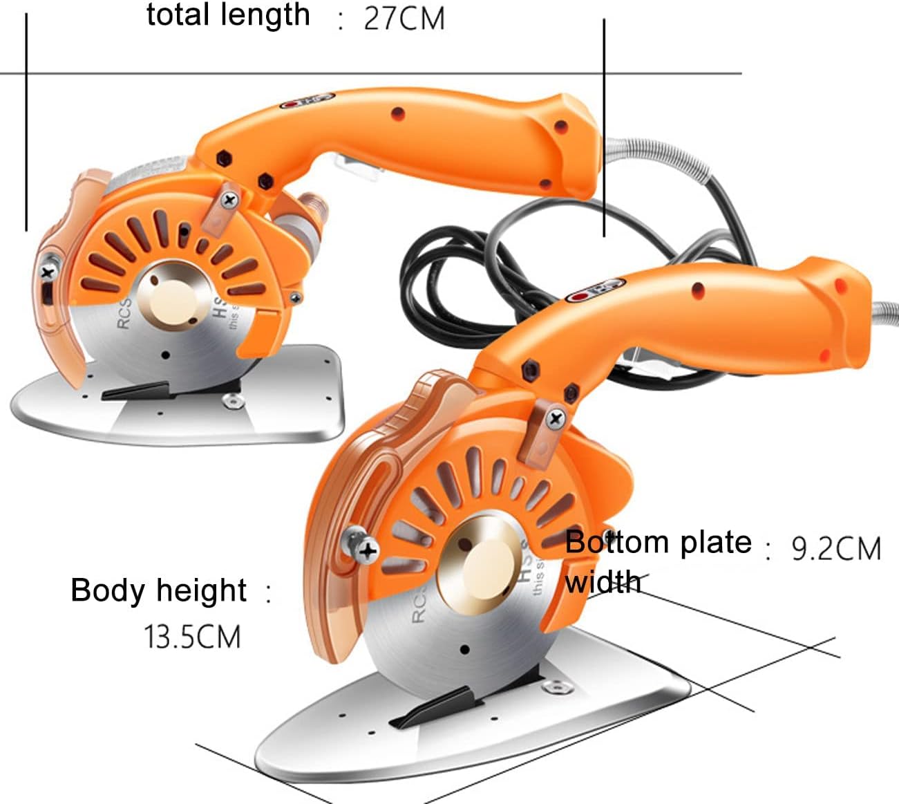 Electric Fabric Rotary Cutter Speed Adjustable Fabric Scissors, 45mm Cutting Thickness 125mm Round Blade, Electric Fabric Cutting Machine for Cloth Fabric Leather and Carpet