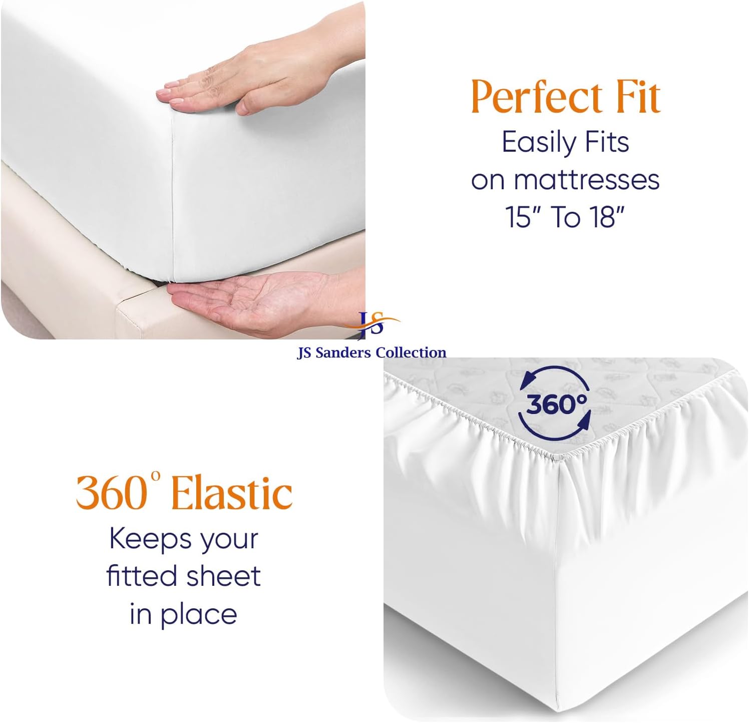 Flex Head California King Waterproof Mattress Protector for Sleep Number Adjustable Beds, 100% Terry Cotton, Fitted Style 34" Half Split Mattress Cover, Fits Upto 18 Inch Deep Pocket, 72" x 84, White