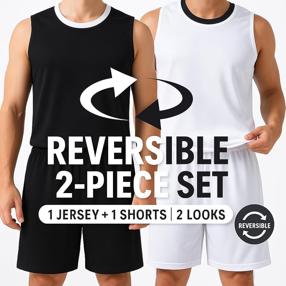 Amazon.com: 1 Set of Men's Reversible Basketball Jersey and