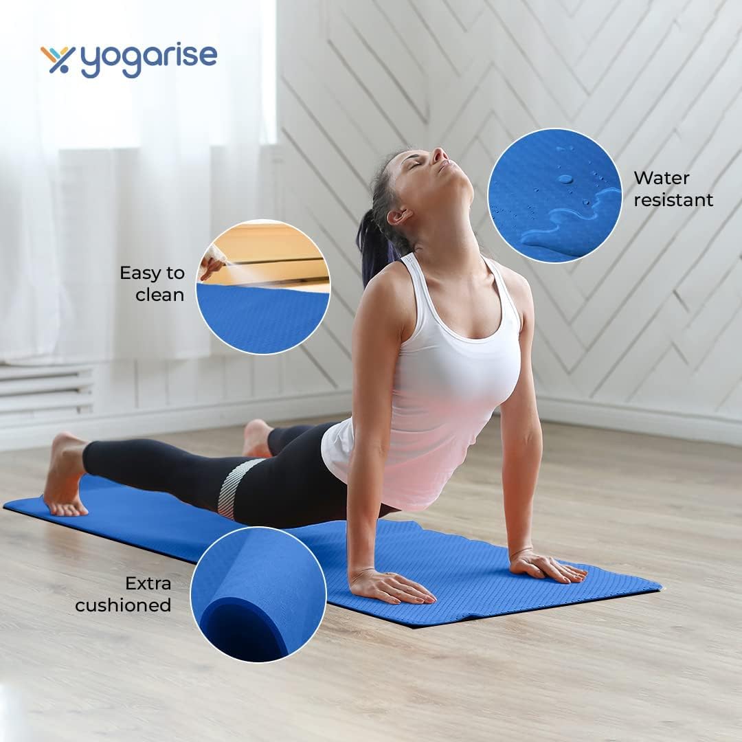 Exercise Mat for Gym Workout and Flooring Exercise Long Size 6 mm Yoga Mat for Men & Women (Made in India) (Royal Blue, 6mm)
