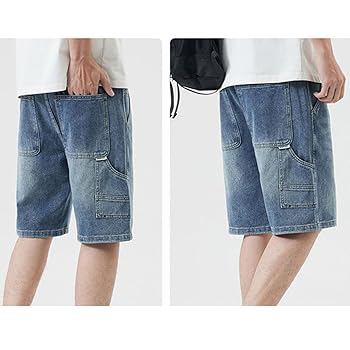 Amazon | [lsjdln] ショートパンツ メンズ ブルー デニム ハーフ