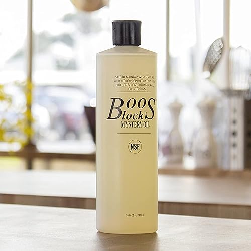 Miniatura 6 de John Boos Juego de 2 tablas de cortar para charcutería con botella de aceite misteriosa segura para alimentos de 16 onzas y aplicador, esenciales de