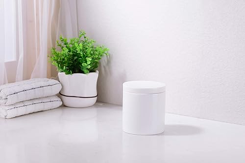 Miniatura 4 de Soporte para hisopos de algodón con tapa, Blanco Qtip Holder Cuarto de baño, tarro de bola de algodón de resina tarro de cosméticos organizador de