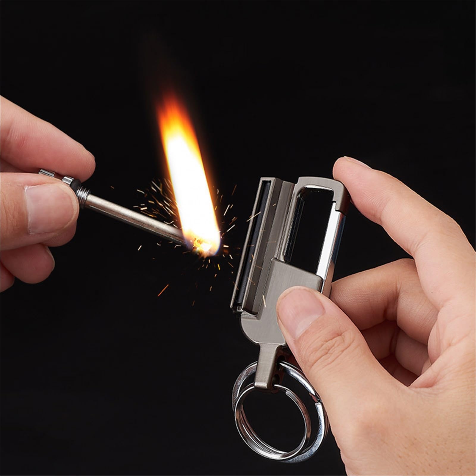 Encendedor de llavero de fósforo permanente, encendedor de fuego de