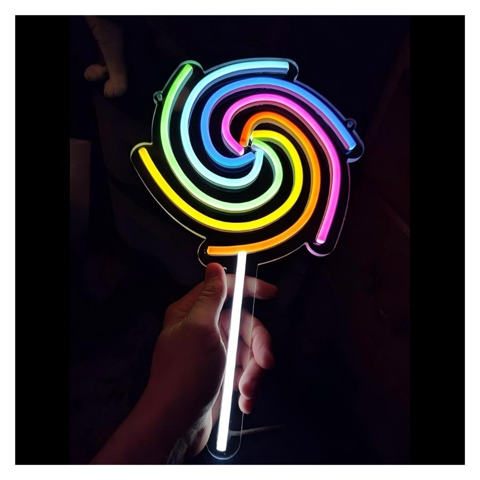 RONGCH Hanging Art Neon Signs Neon Lights Lollipop Adjustable Brightness Suitable for Candy Store Home Wall Decor 46cmx30cm