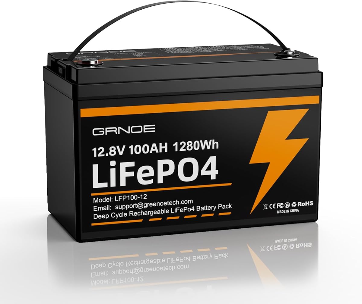 12V 100Ah LiFePO4 Battery Group 31 With Built-in 100A BMS, 15000 Deep Cycles Rechargeable Lithium Battery Prefect for Solar System, Rvs, Marine, Vans, Trailer, Backup : Automotive