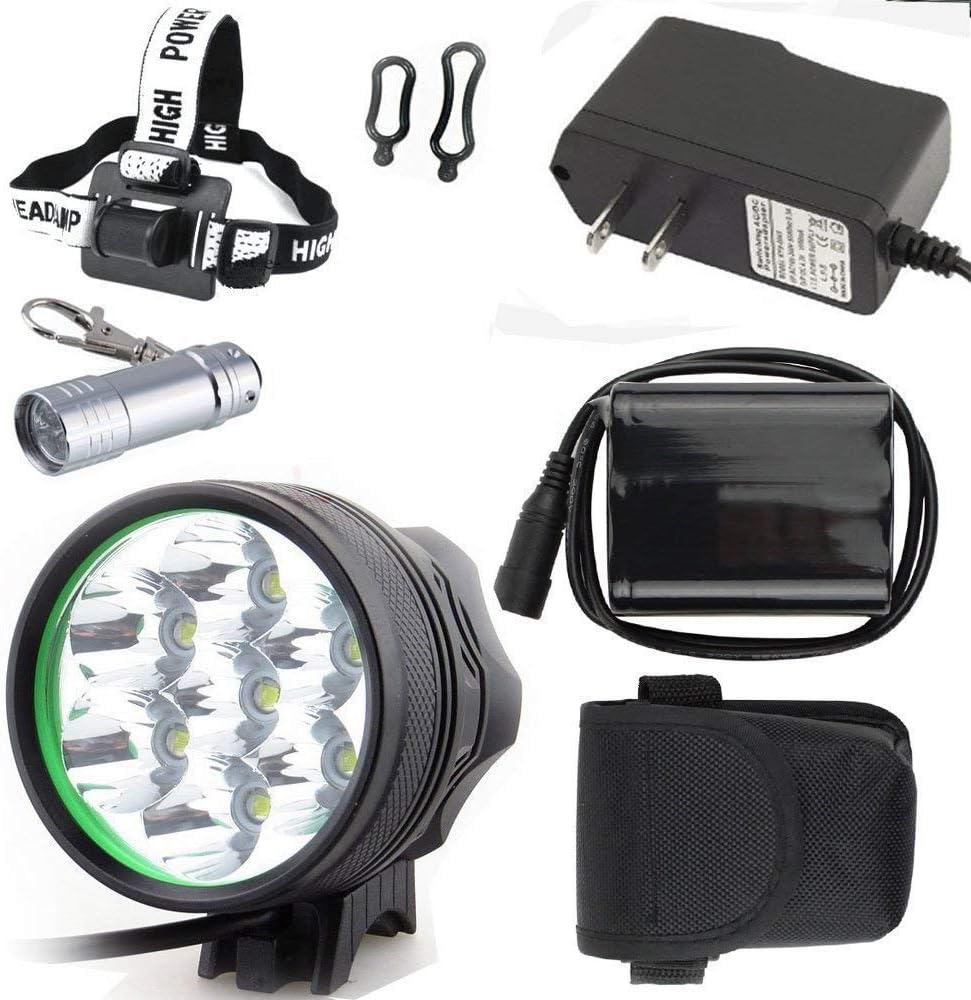 Bicycle Light 7X XML U2 Bicycle Lights ,(Max.9000lm,7 LED,3 Modes),Headlight, Head lamp with Rechargeable Li-thium Batteries Battery Pack ; Including 1 PCS Mini Flashlight