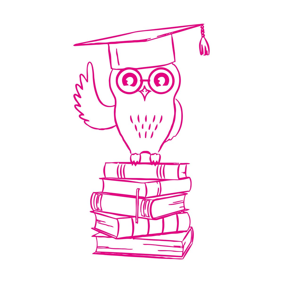 Reading Room Owl Student College Education Book Library Clipping Children Inspirational Wall Decals 72x124.2cm Can Modify and add Information Extra Large Rosered — image 1