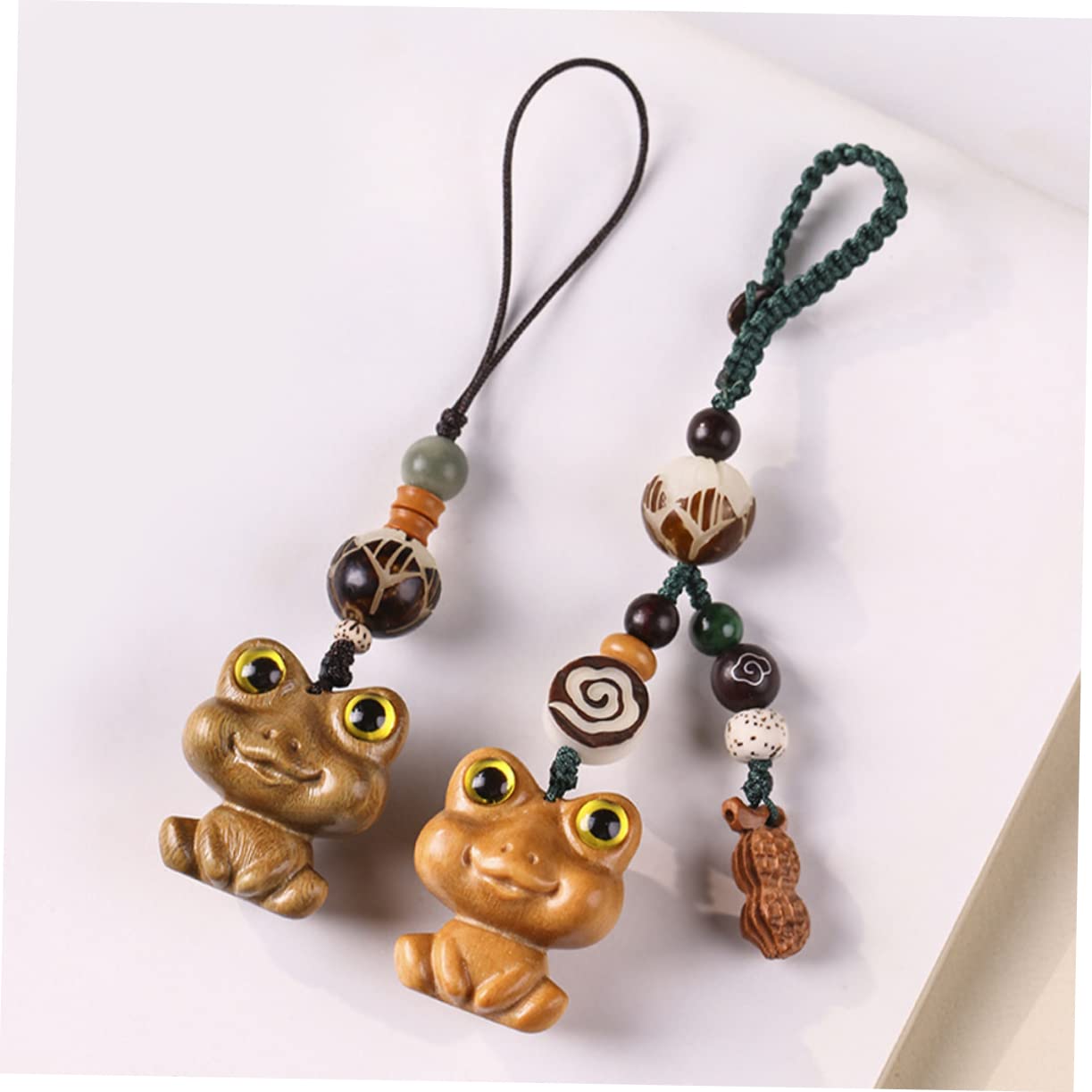 SOIMISS 5pezzi Portachiavi Legno Forma Di Animale Charm Decorativo Per Borsa e Zaino Portachiavi Legno Di Sandalo Con Simpatico Design Di Rana Per Donne e Appassionati Di Accessori Unici