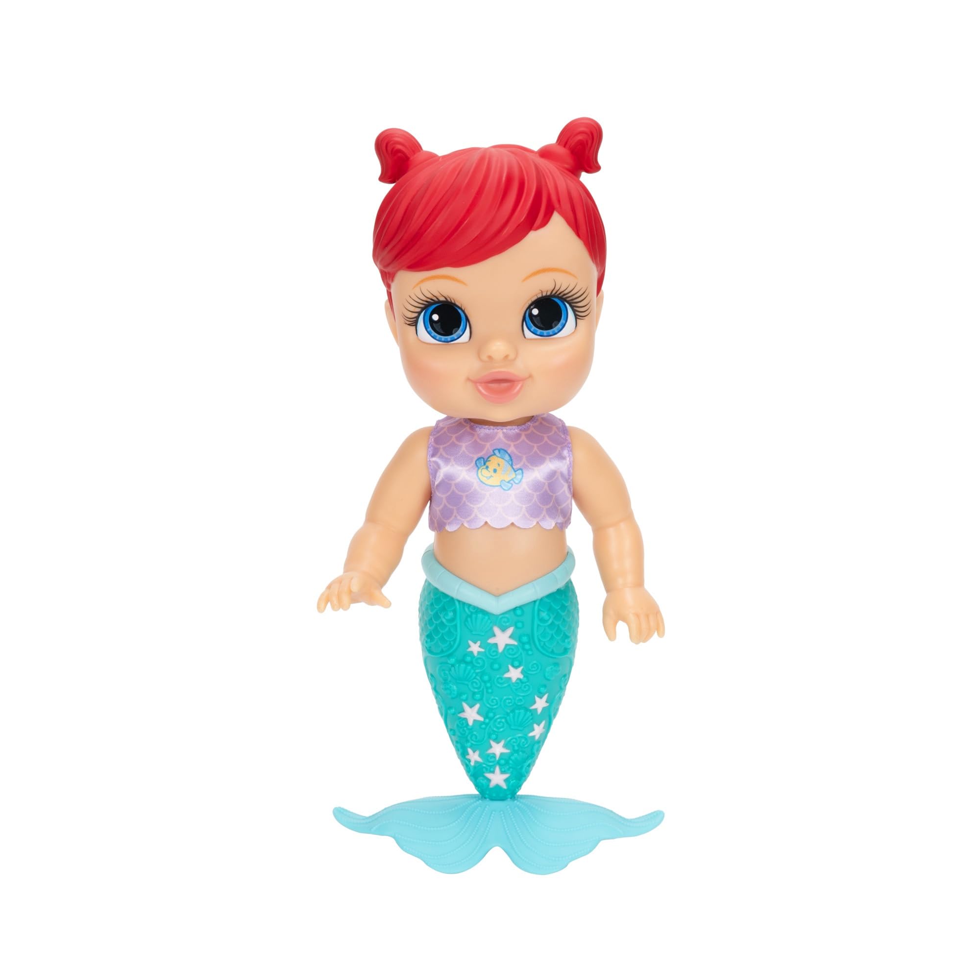 Bambola Ariel Principessa Disney per il bagnetto, 30 cm / 12", Jakks Pacific, cambia colore ad attivazione d'acqua, include spruzzini d'acqua a forma di platessa e medusa, asciugamano Sebastian