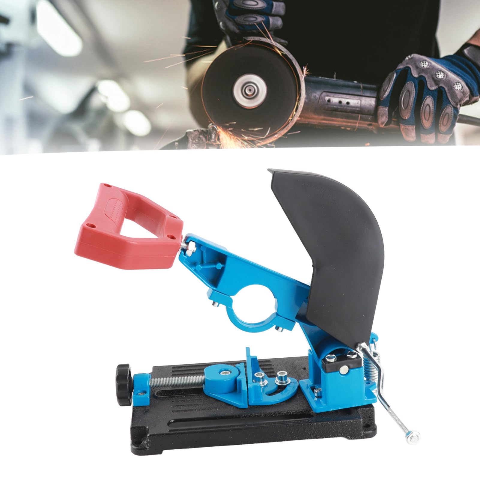 Wspornik do szlifierki kątowej Regulowany uniwersalny uchwyt szlifierki Wspornik ostrza do szlifierek 150 mm Stal węglowa 0 45° Regulowany kąt Precyzyjne stabilne cięcie Osłona