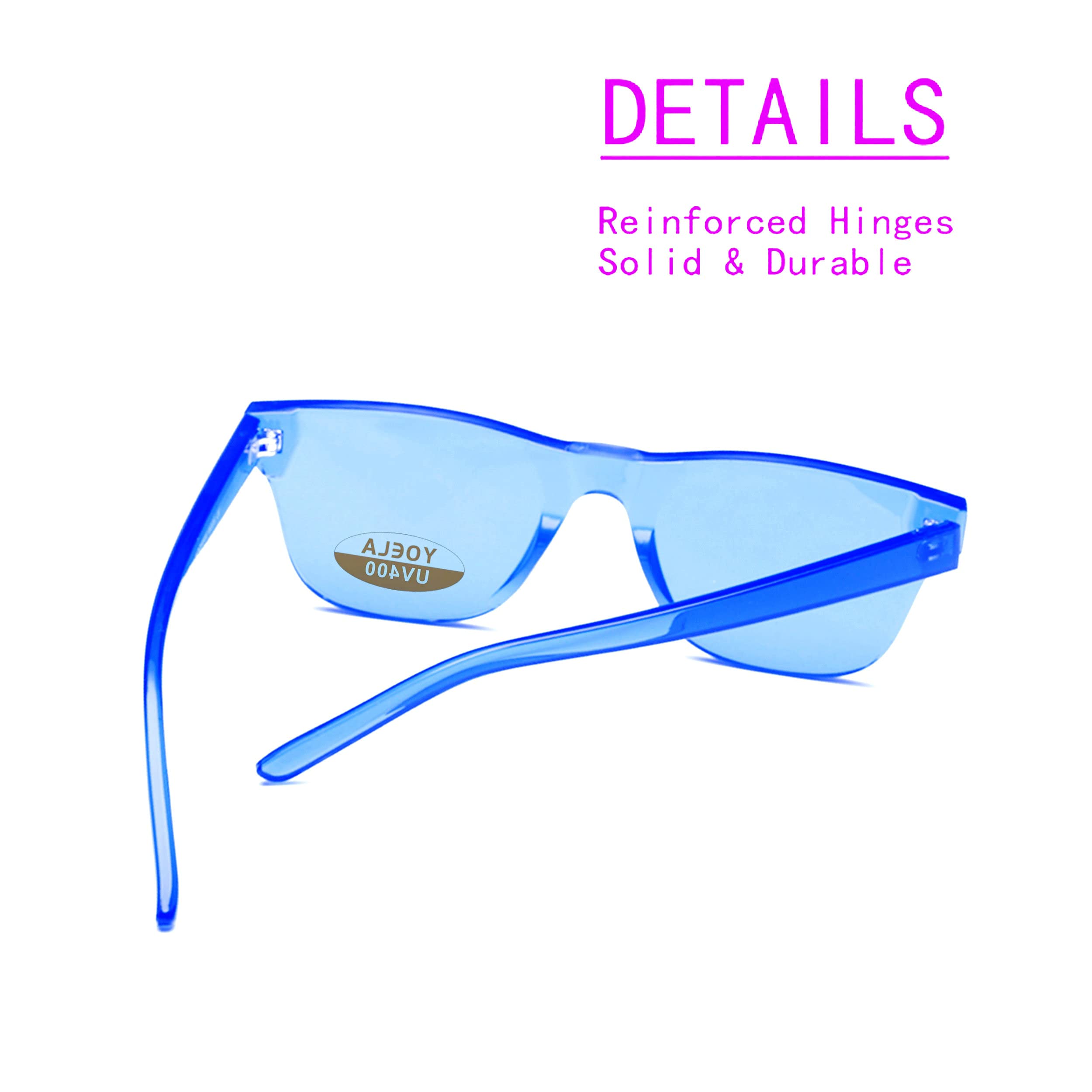 Übergroße quadratische randlose Sonnenbrille getönt Unisex Damen Herren Einteilige farbige transparente Brille Retro Brille
