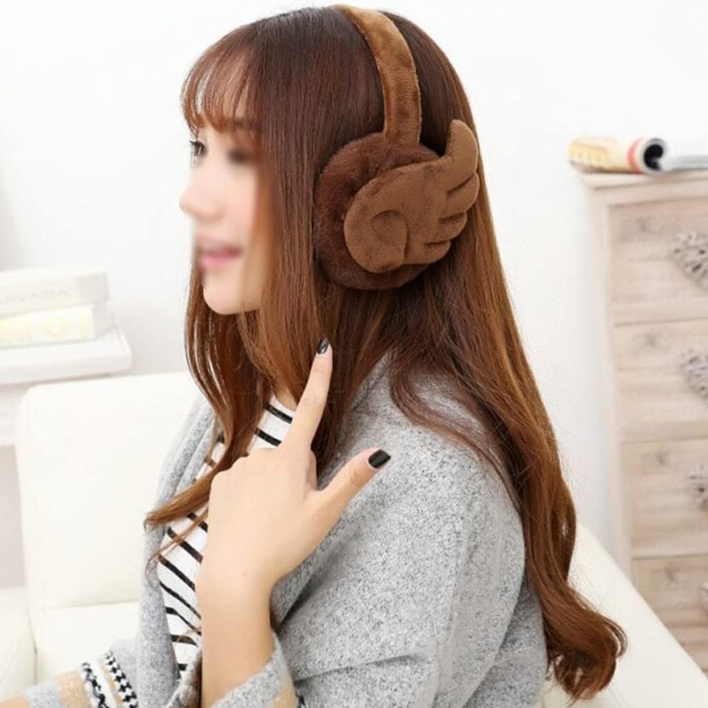 Ear Warmers Winter Warm Earmuffs Portable Windproof Ear Warmers Plush Cute Little Wings Ear Warmers Unisex for Men and Women (Color : D)