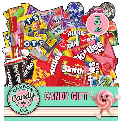 Bulk Candy Variety Pack - 5 lb Candy Individually Wrapped - Assorted Mix - Lollipops, Hard, Fruity - Dulces - Christmas - Big Bag for Party Favors