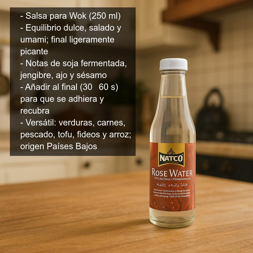 Agua de Rosas 310 ml para repostería y cocina oriental Aroma floral concentrado para postres, masas, siropes y bebidas
